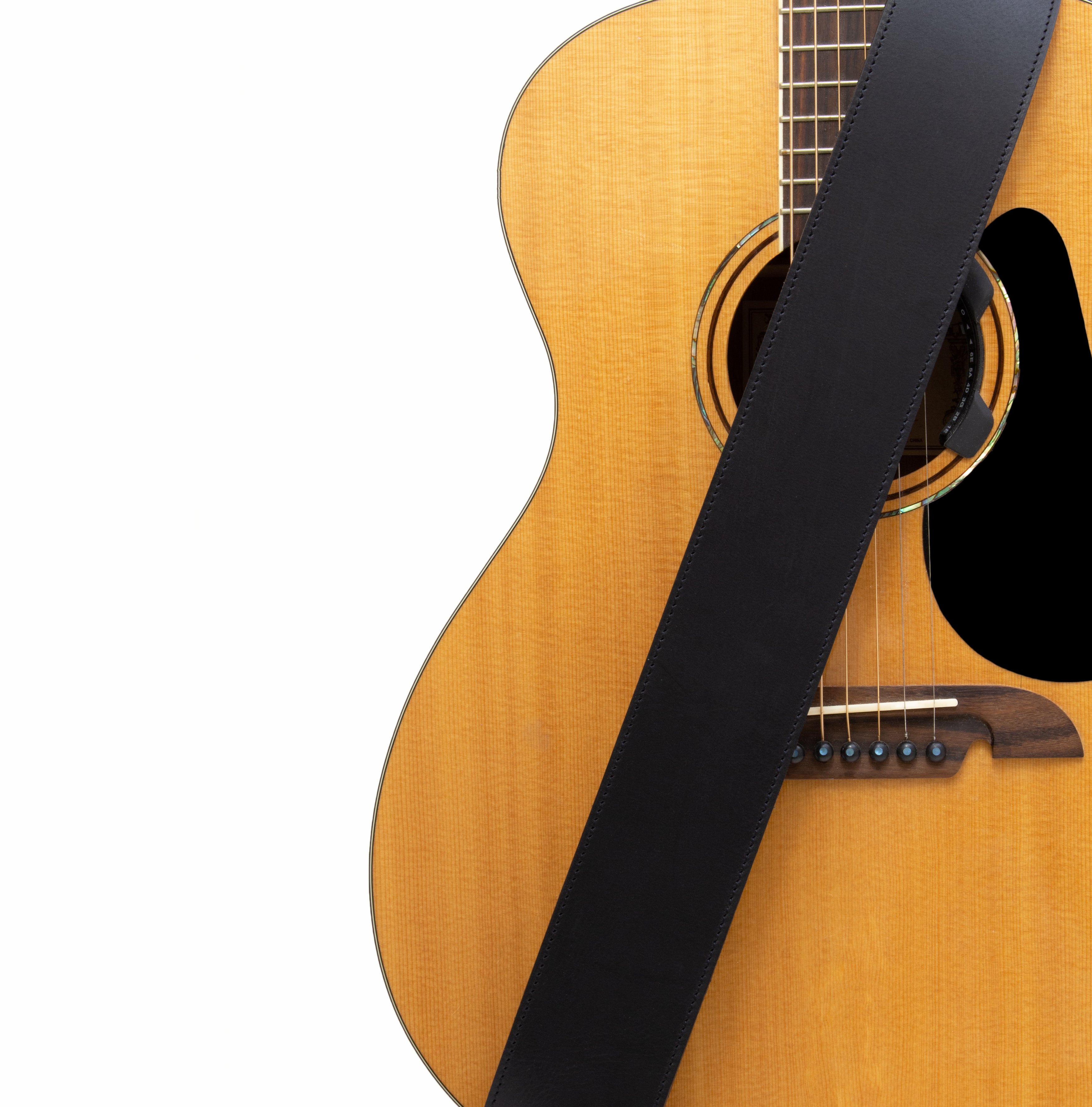 Sangle de guitare en cuir lisse épais