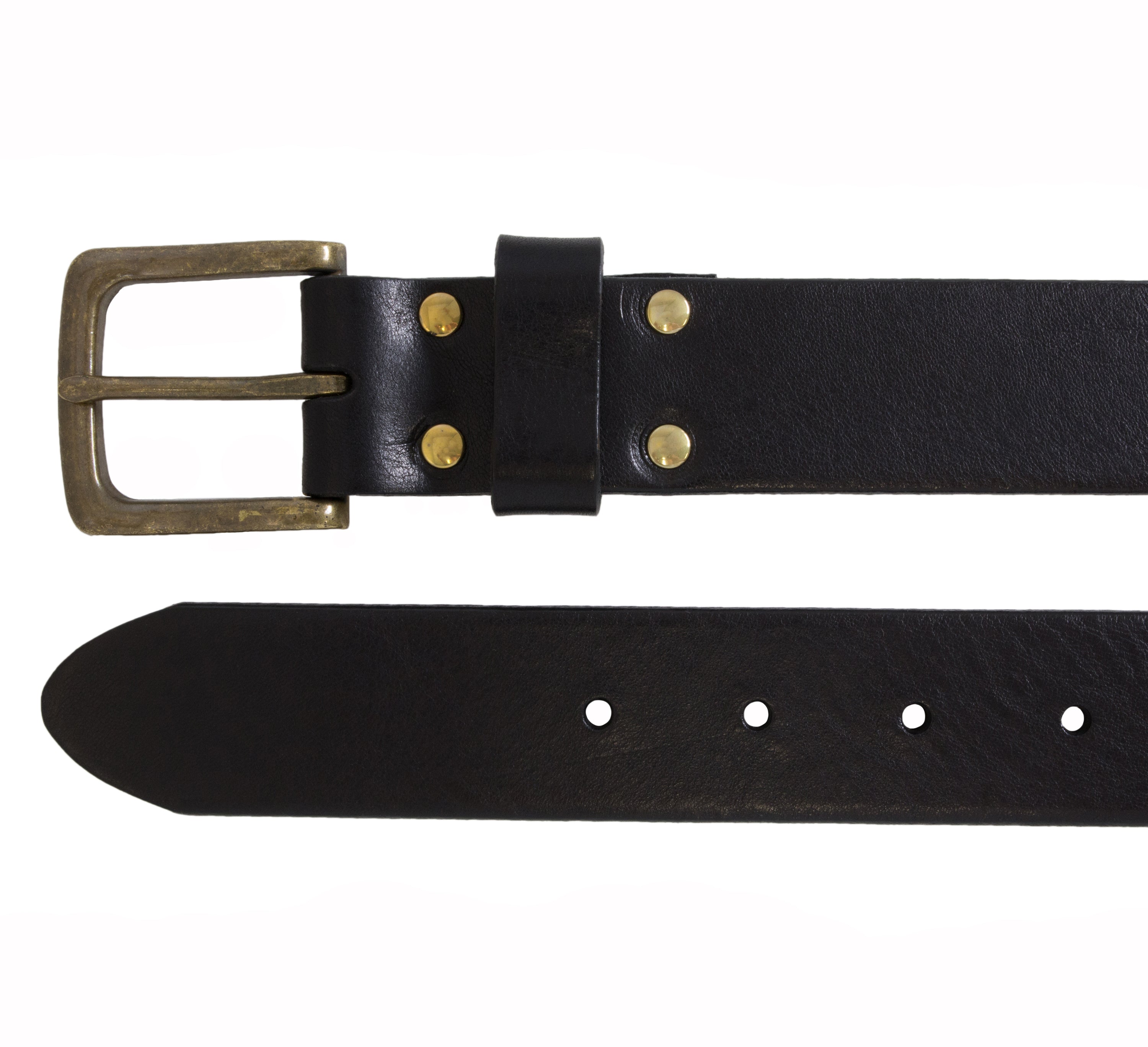 Italian full-grain tumbled leather belt