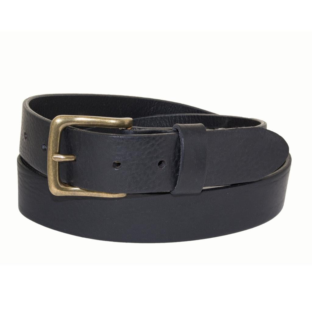 Italian full-grain tumbled leather belt