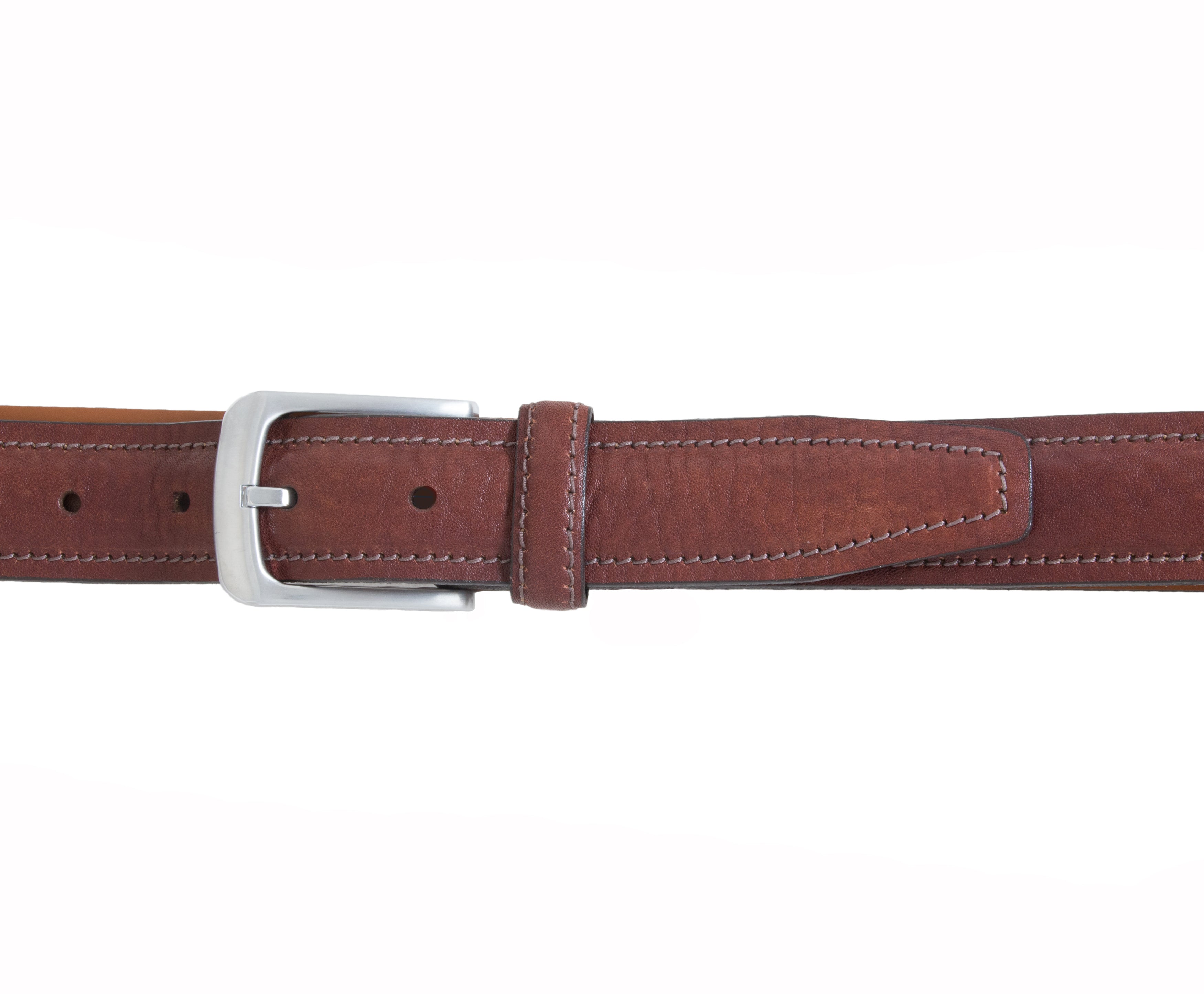 Ceinture en cuir italien pleine fleur rembourrée et cousue à la main