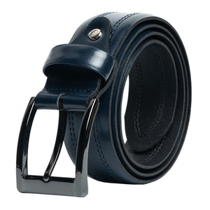 Style 10235CS - 35mm Inset Double Stitched Chicago Screw Men's Leather Dress Belt