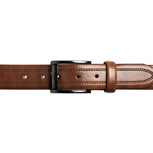 Style 10235CS - 35mm Inset Double Stitched Chicago Screw Men's Leather Dress Belt