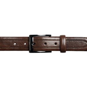 Style 10235CS - 35mm Inset Double Stitched Chicago Screw Men's Leather Dress Belt