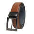 Brown belt with black buckle on a white background