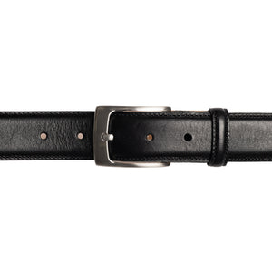 Edge Stitched Italian Leather Belt with Chicago Screw Tab