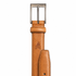 Textured Italian Leather Belt with Edge Stitching by Nick Graham in Dark Tan leather with satin buckle