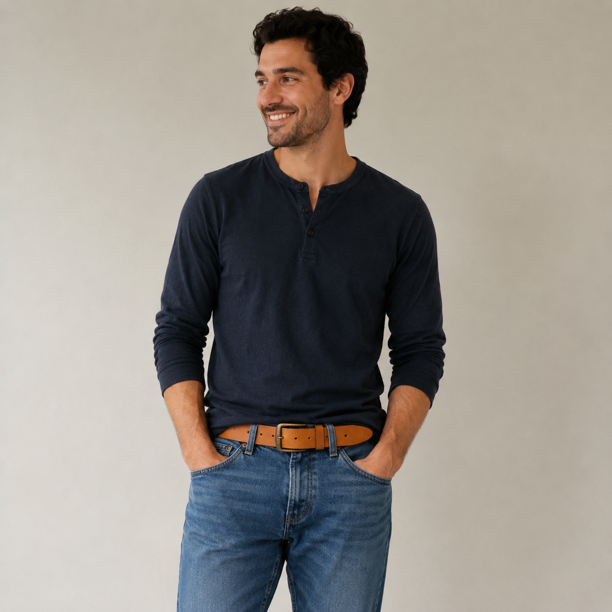 Ceinture en cuir italien pleine fleur gaufré