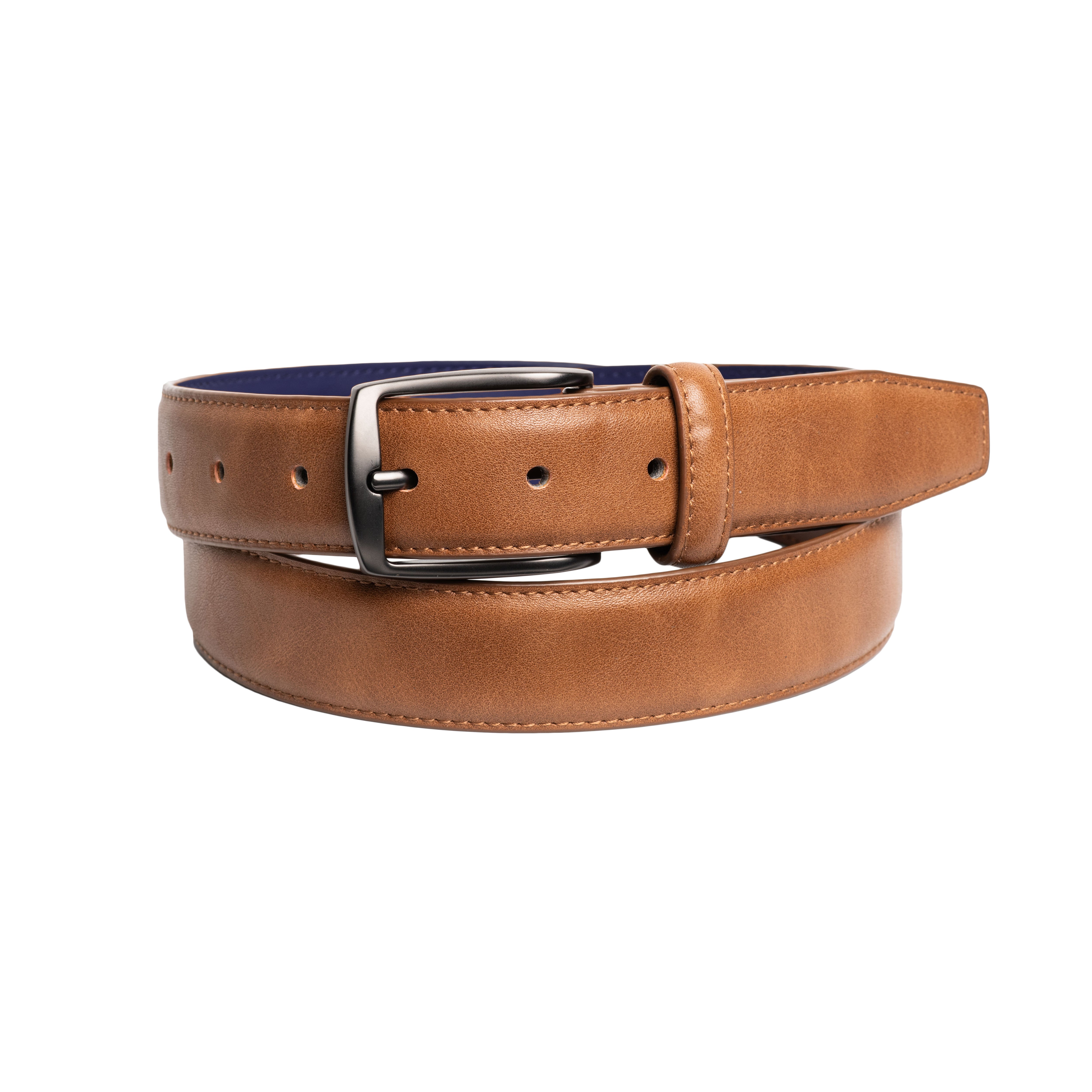 Vintage Hand Stained Single Edge Stitched Belt With Gunmetal Buckle