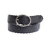Silver Jeans Co. 35mm Genuine Leather Belt in dark brown leather with centre bar buckle antique brass finish