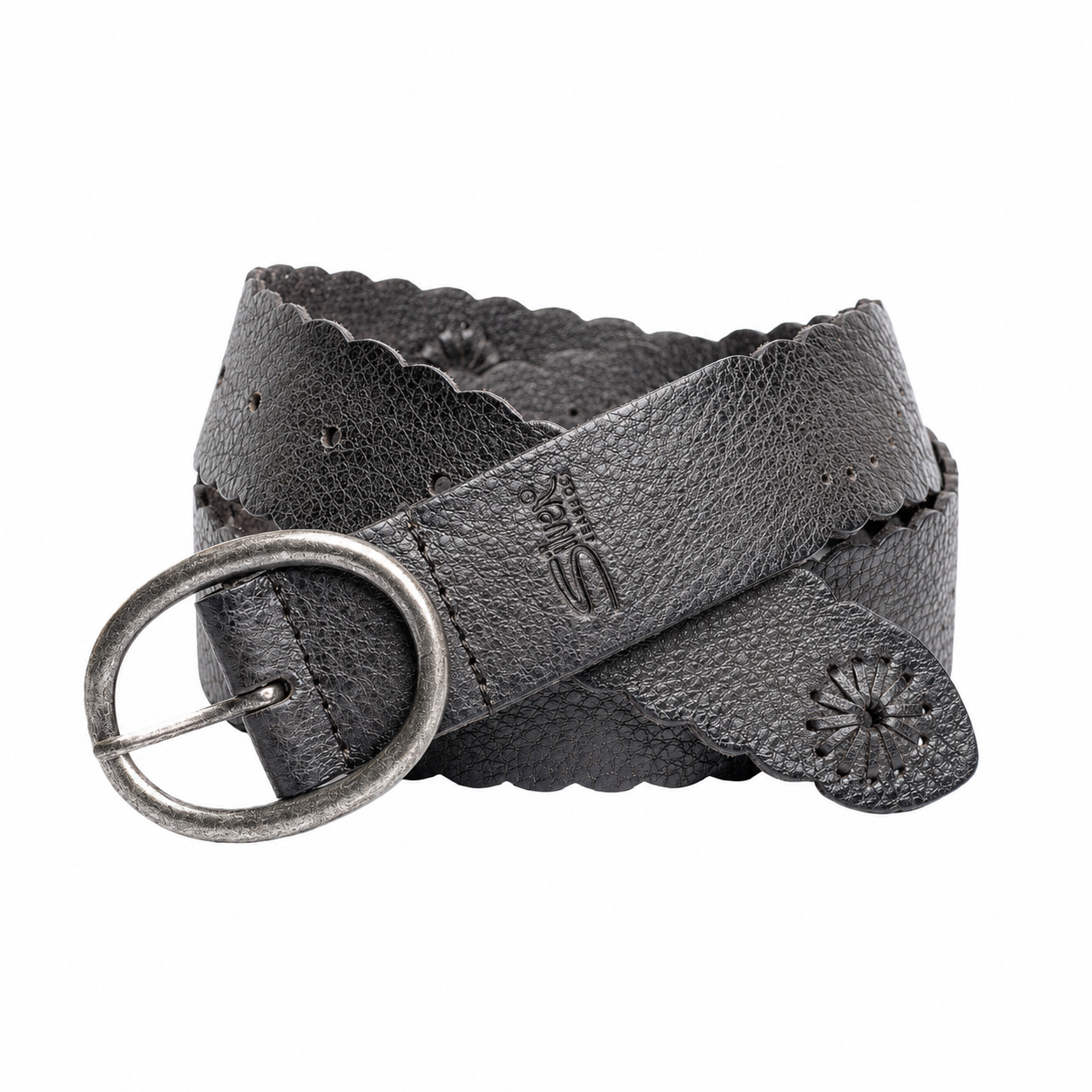 Silver Jeans Co. 35mm Genuine Leather Belt in Dark Brown leather belt with centre bar buckle