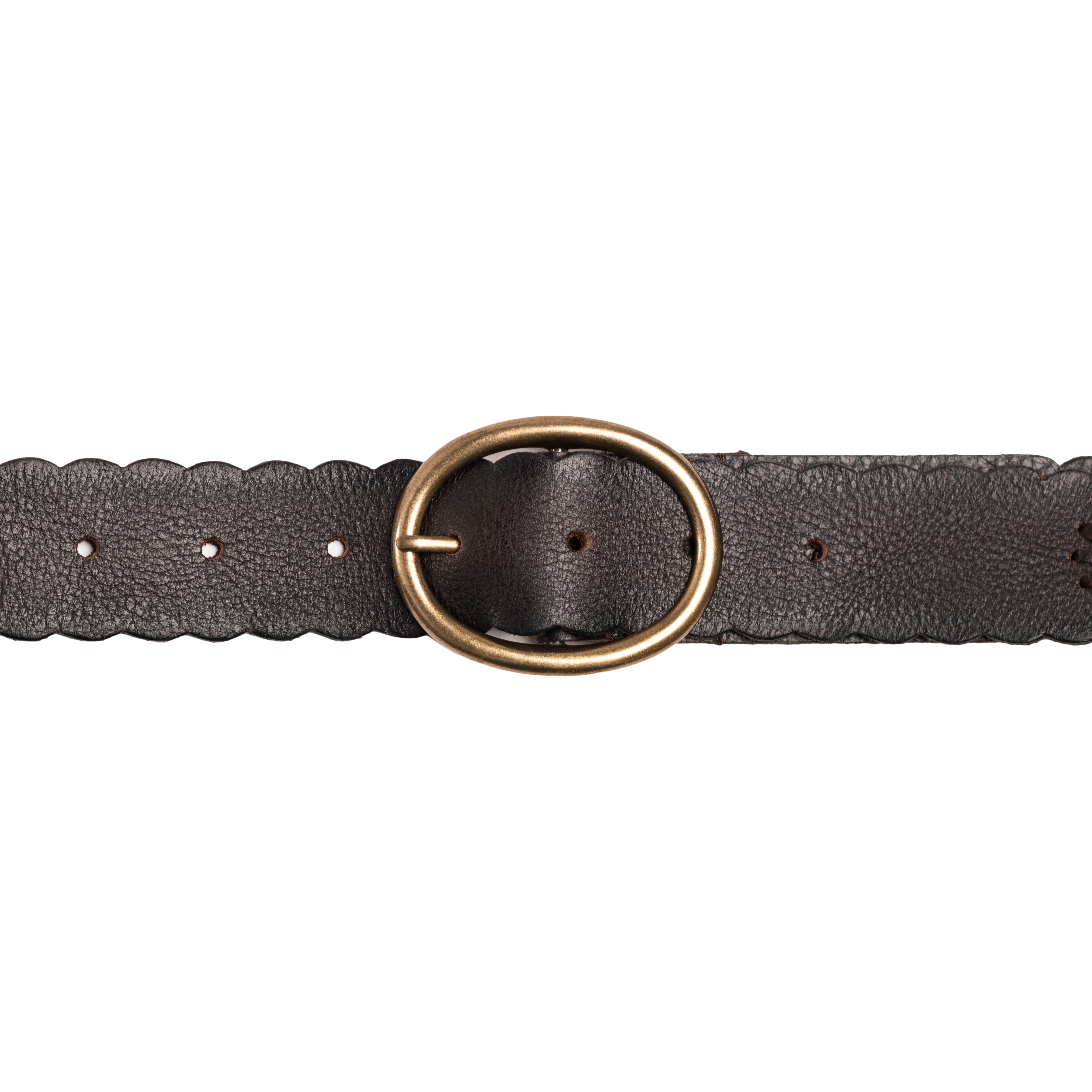 Silver Jeans Co. 35mm Genuine Leather Belt, black leather belt with centre bar buckle antique brass finish