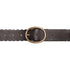 Silver Jeans Co. 35mm Genuine Leather Belt, black leather belt with centre bar buckle antique brass finish