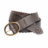 Silver Jeans Co. 35mm Genuine Leather Belt in Dark Brown leather with centre bar buckle and scalloped edge