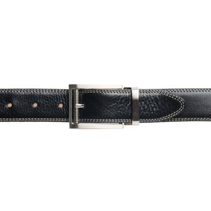 Style 014140- Men's 35mm Genuine Leather Strap with Contrast Double Stitch