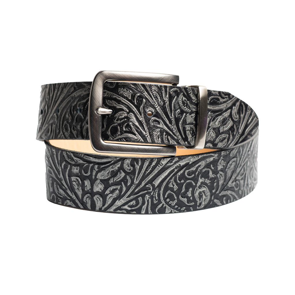 Style 014140- Bracelet en cuir véritable de 35 mm pour hommes avec double couture contrastante