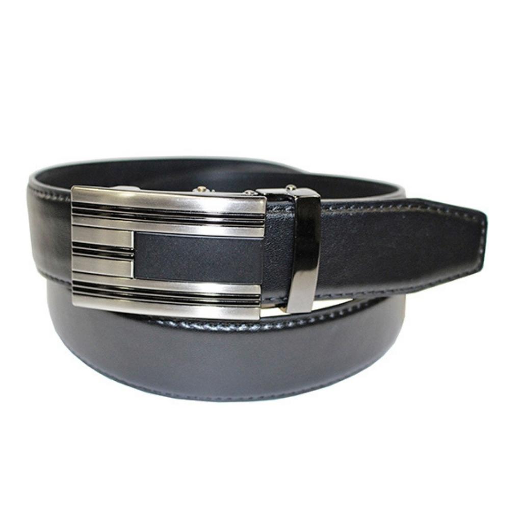 Style 10213OS - Ceinture habillée à cliquet surdimensionnée en cuir pour hommes 35 mm