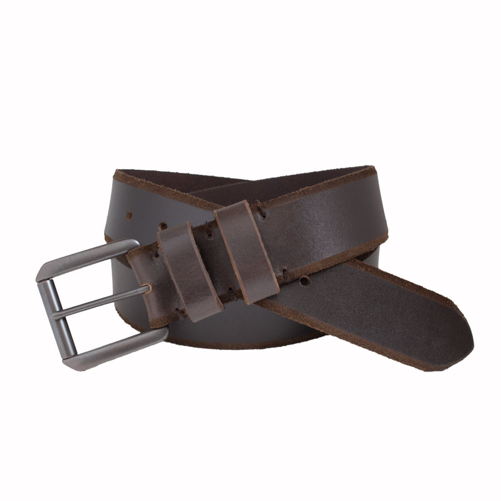 Style 10337OS- Ceinture en jean en cuir à bord biseauté