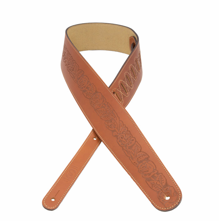 Wandering Rose Embossed Guitar Strap