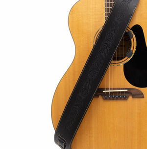 Wandering Rose Embossed Guitar Strap