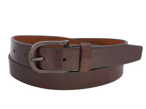 Stained Italian full-grain leather belt
