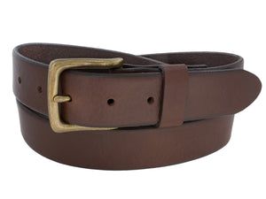 Italian full-grain tumbled leather belt
