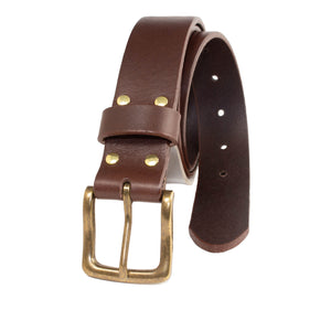 Italian full-grain tumbled leather belt