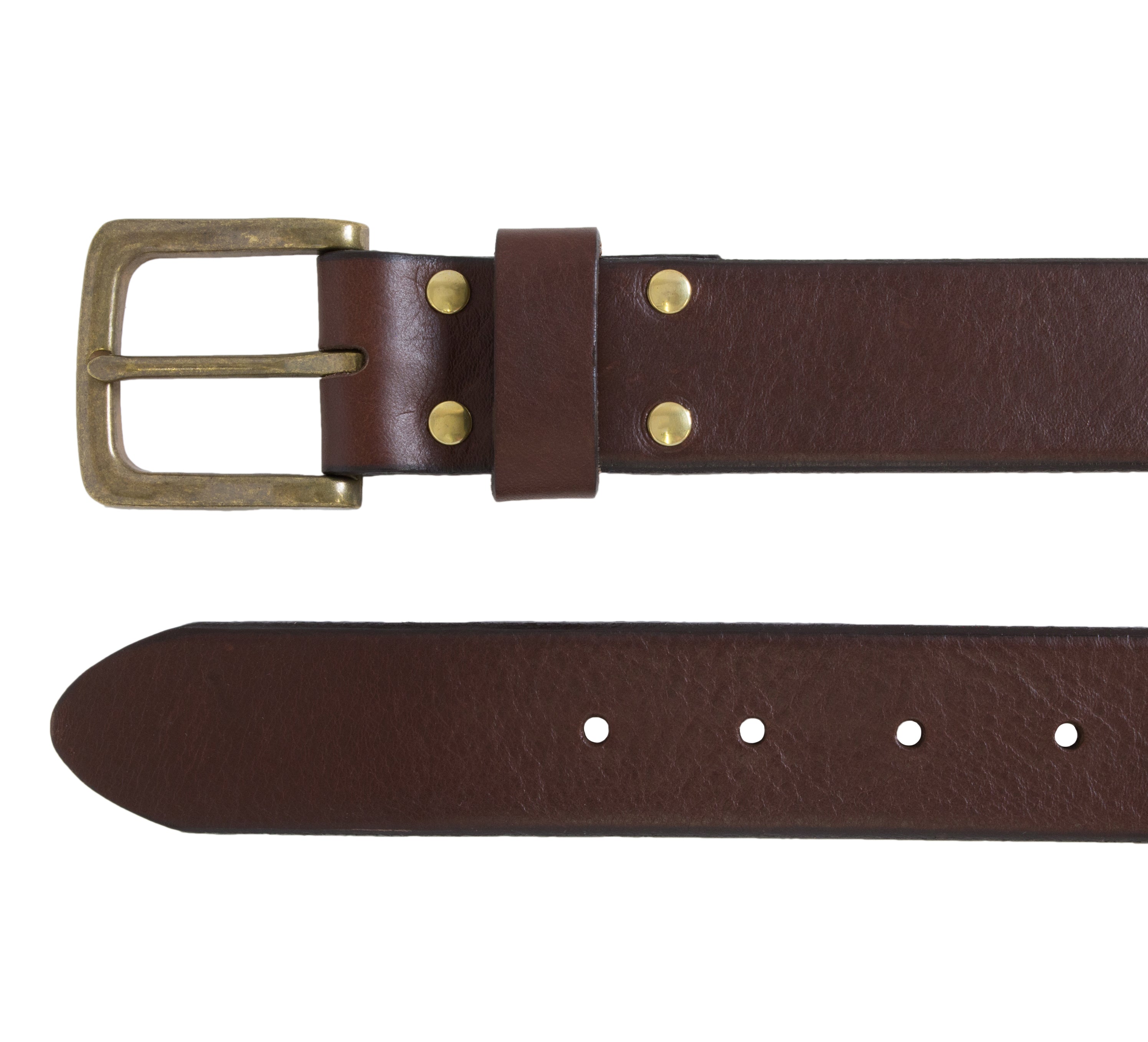 Italian full-grain tumbled leather belt