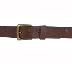 Italian full-grain tumbled leather belt