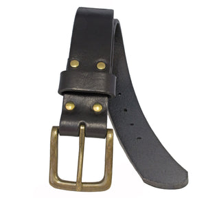 Italian full-grain tumbled leather belt