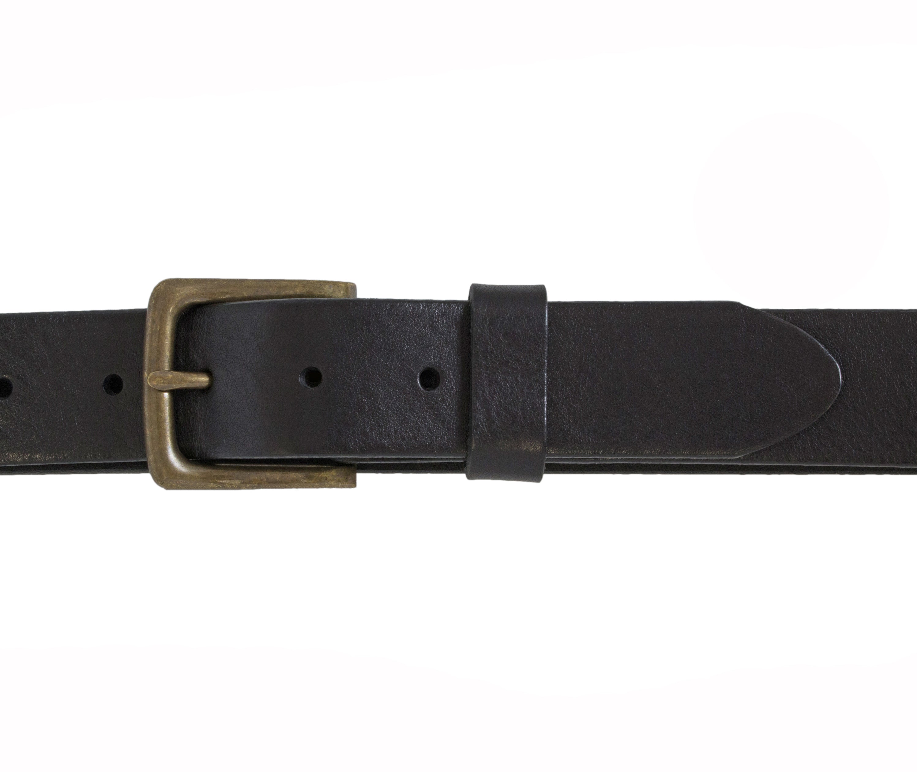 Italian full-grain tumbled leather belt