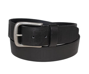 Ceinture en cuir italien pleine fleur Center Emboss