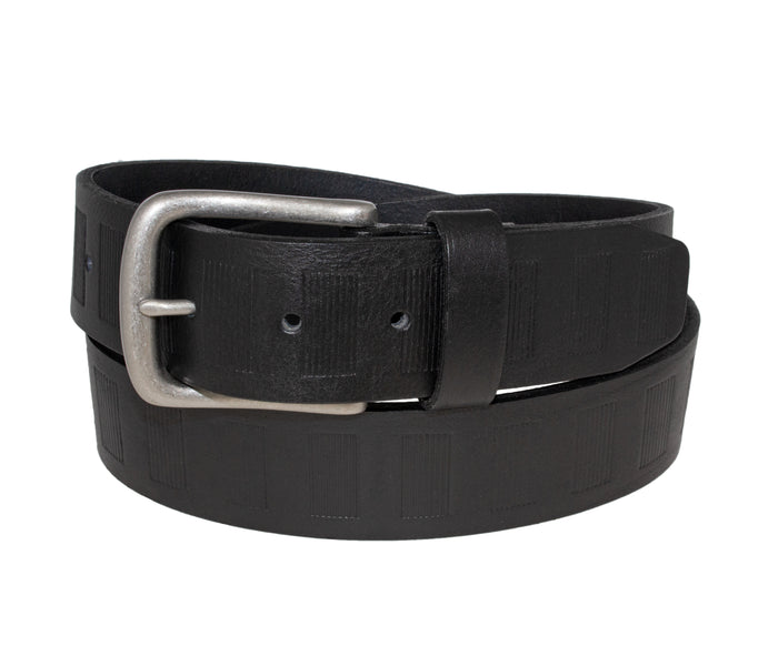 Center Emboss Italian Full-Grain Leather Belt