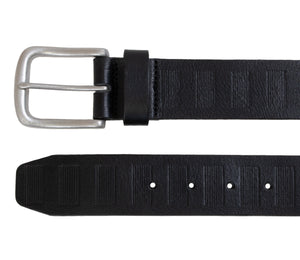 Center Emboss Italian Full-Grain Leather Belt