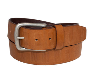 Center Emboss Italian Full-Grain Leather Belt