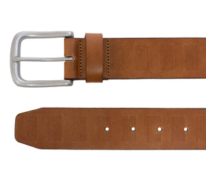 Center Emboss Italian Full-Grain Leather Belt