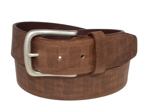 Center Emboss Italian Full-Grain Leather Belt