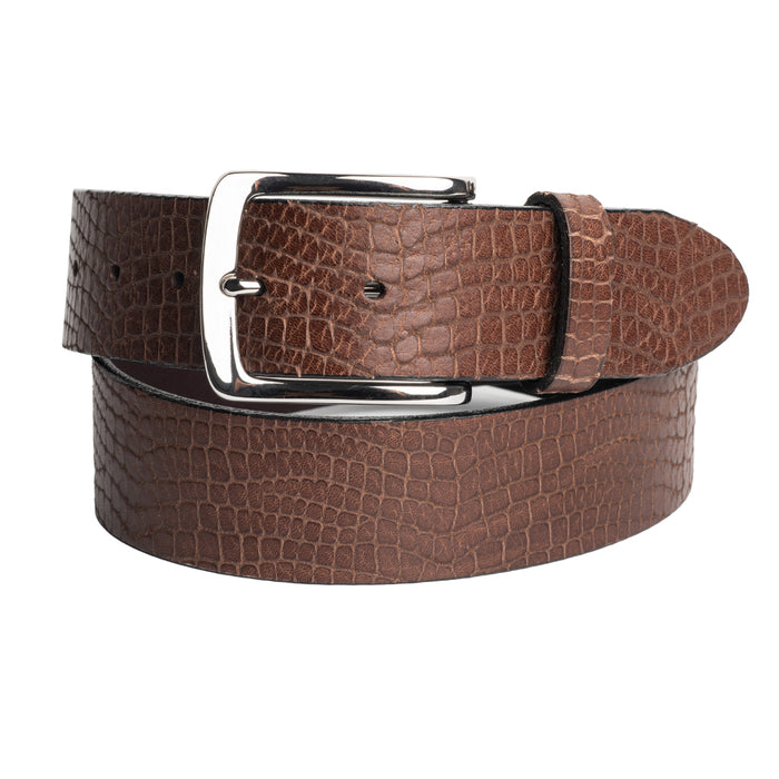 Embossed Full Grain Italian Leather Belt