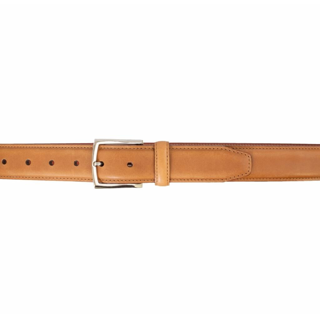 Italian Oil Tan Full Grain Pull Up Leather With Stitched Feather Edge