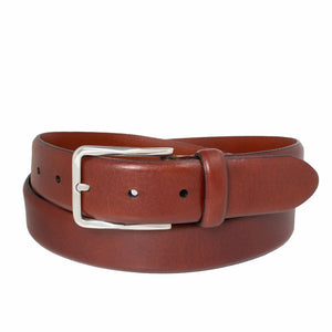 Hand Polished STAINLESS STEEL Buckle on Hand Stained Full Grain Italian Leather