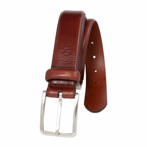 Hand Polished STAINLESS STEEL Buckle on Hand Stained Full Grain Italian Leather