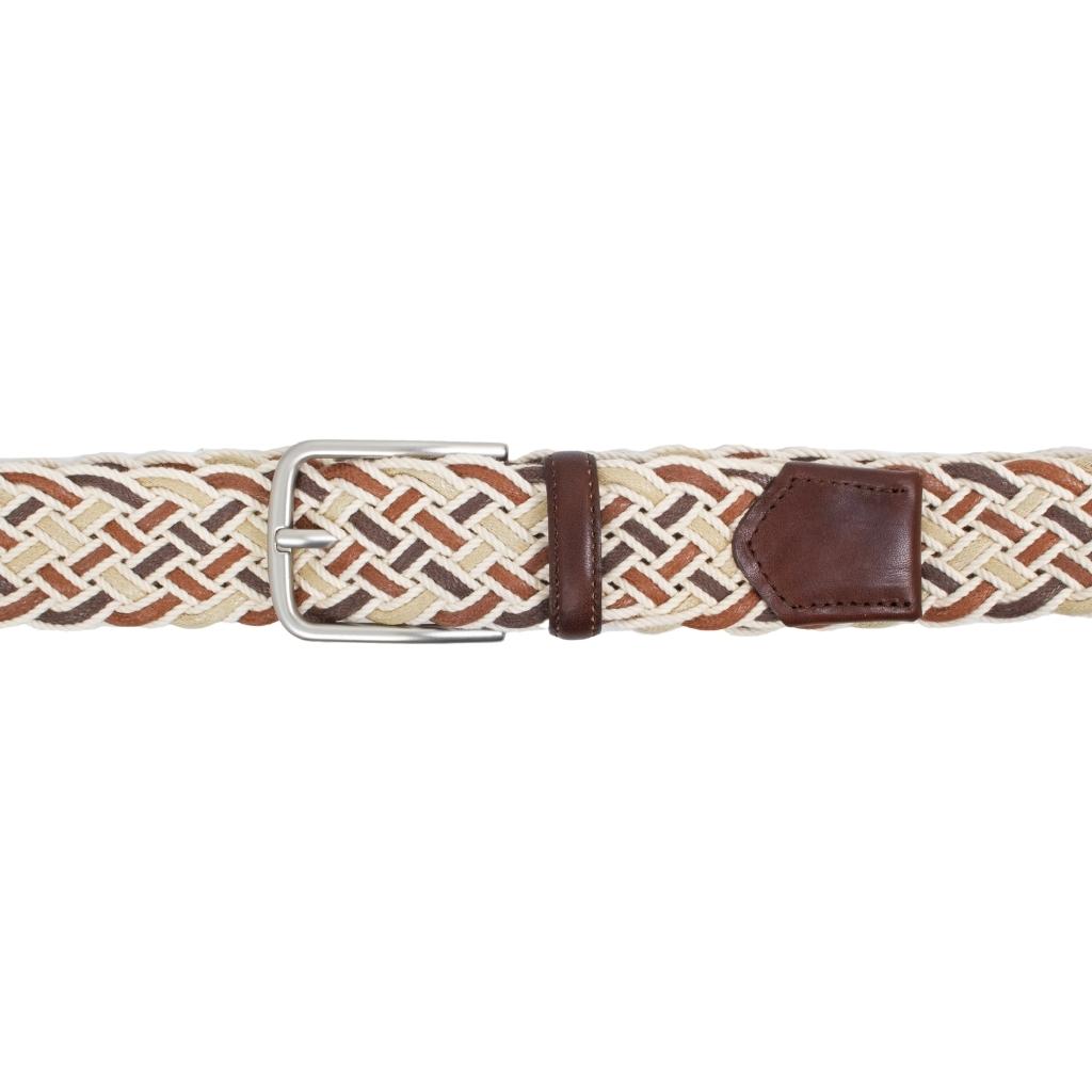 Women Braided Woven Genuine Leather Narrow Belt 25mm Wide - Brown -  CU18I59E4QY