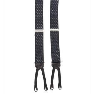 Pin Dot Dress Suspenders | Formal Black and White Pin Dot Suspenders 