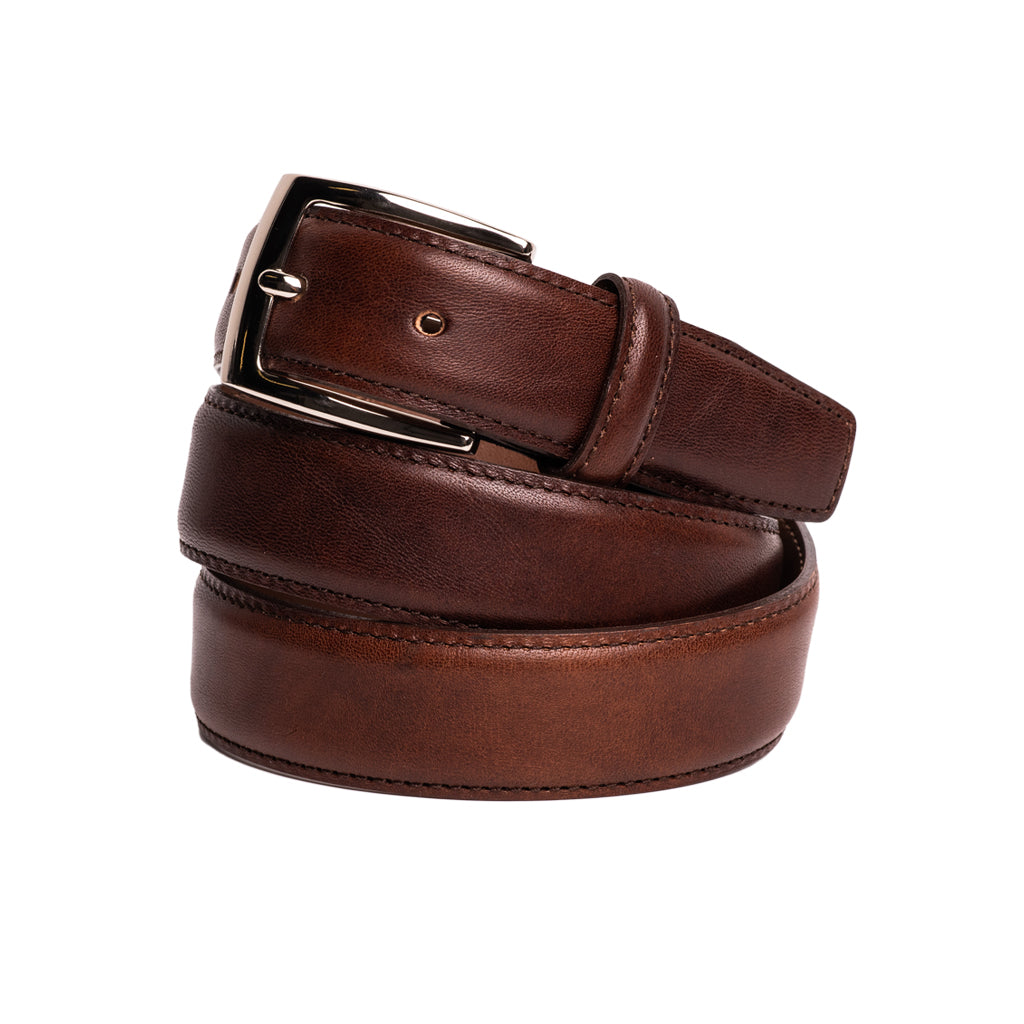 Ceinture en cuir italien pleine fleur pour garçons 30 mm