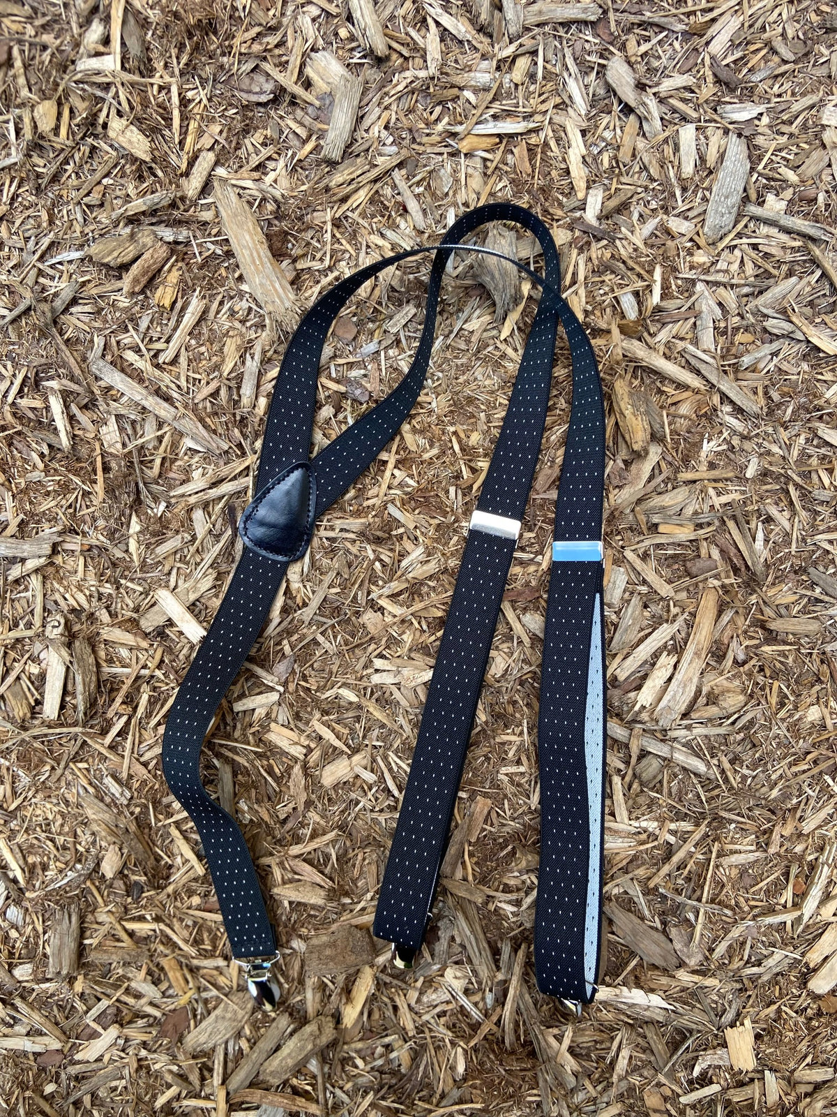 Boys Adjustable Faux Leather Thick Black Suspenders