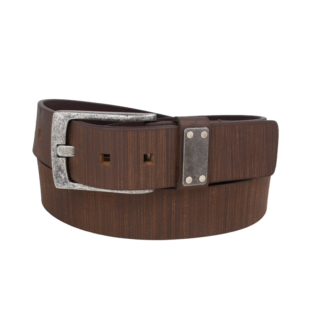 Silver Jeans Co. Ceinture en cuir véritable gaufré linéaire 38 mm
