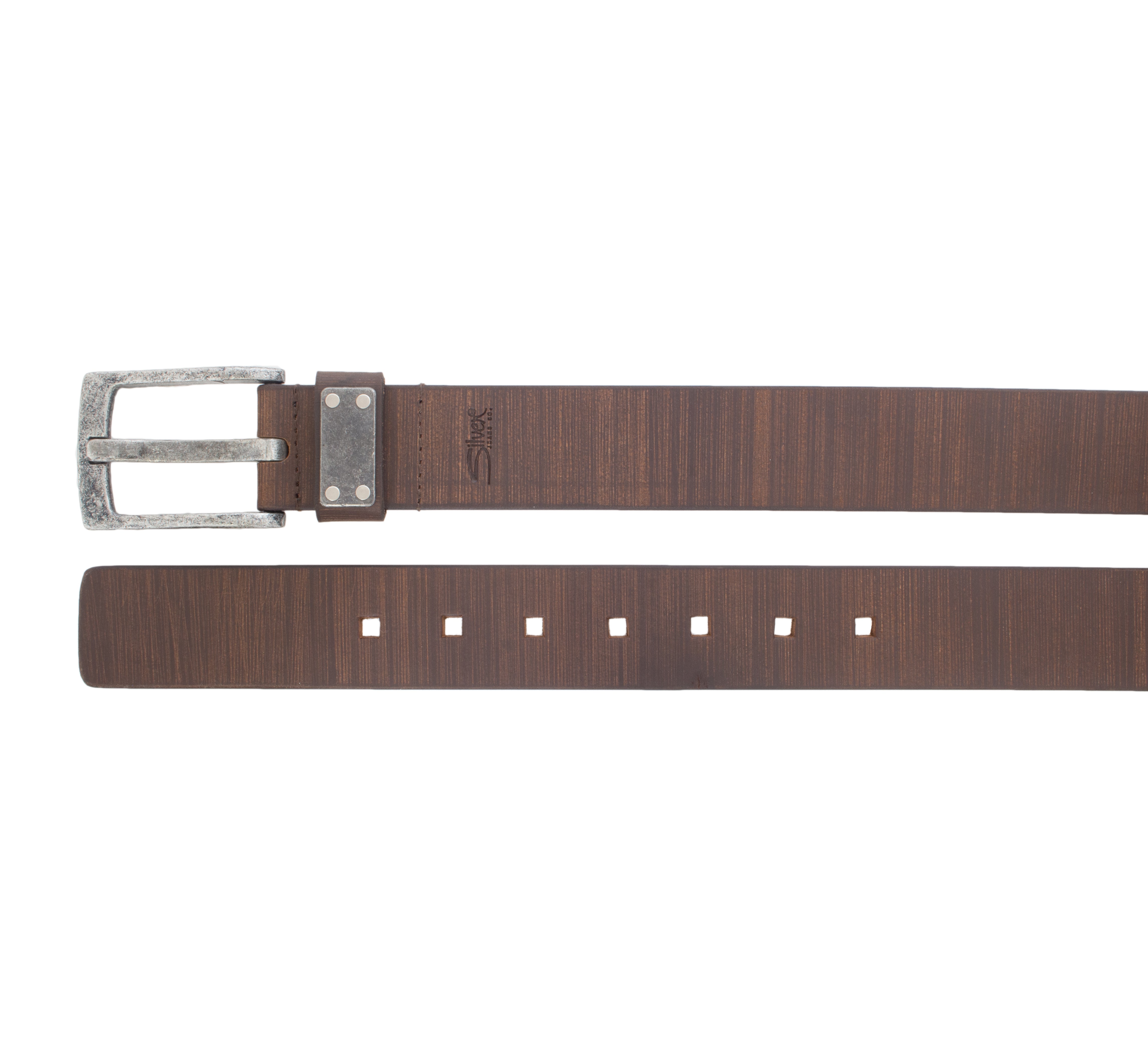 Silver Jeans Co. Ceinture en cuir véritable gaufré linéaire 38 mm