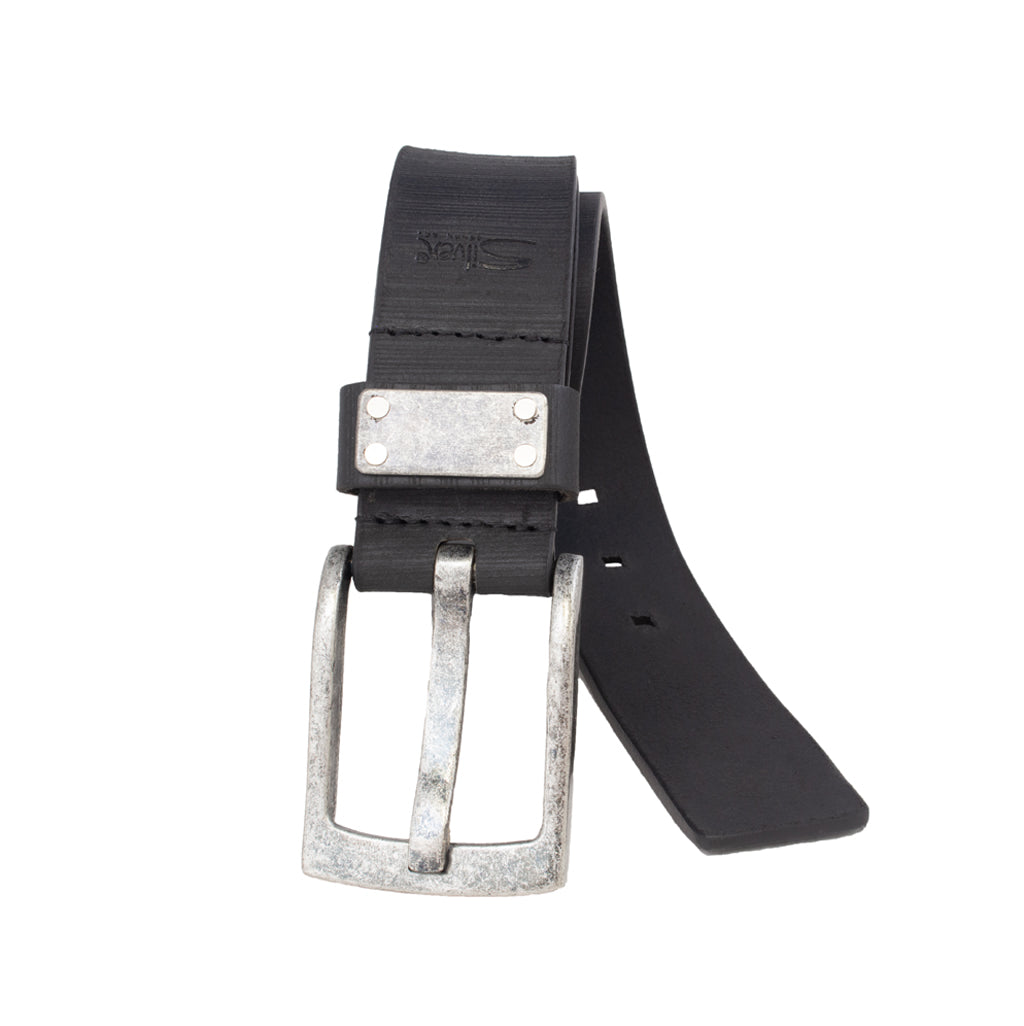 Silver Jeans Co. Ceinture en cuir véritable gaufré linéaire 38 mm