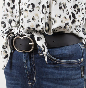 Silver Jeans Co. Ceinture en cuir véritable à double joint torique 35 mm