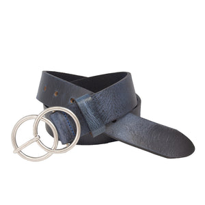 Silver Jeans Co. 35MM Genuine Leather Double O-Ring Belt