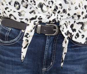 Silver Jeans Co. 25MM Genuine Leather Belt Double Loop